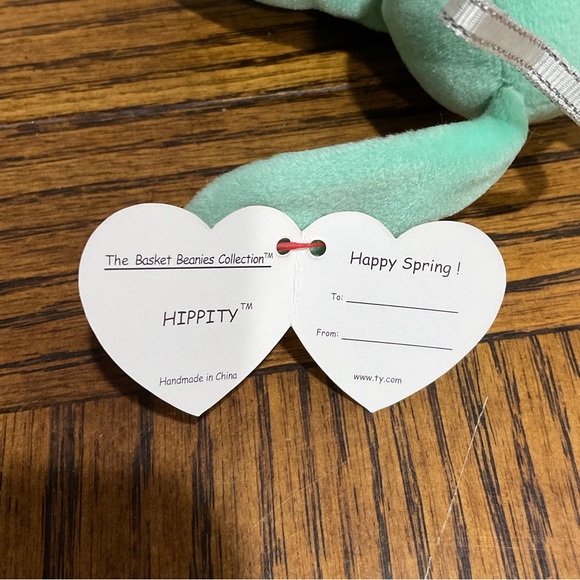 Ty Mint Green Bunny Hippity beanie, basket beanie ornament and buddy - Picture 15 of 16